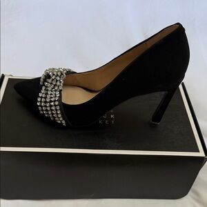 White House Black Market Black Heels with Sparkling Embellishment